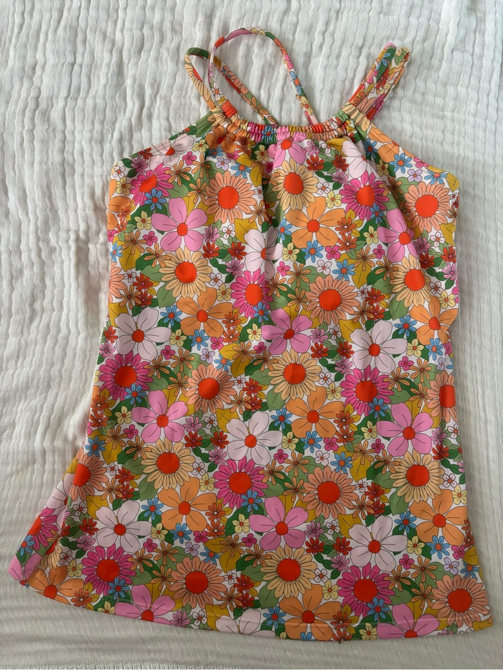 Lime Ricki nwot Garden Party Double-Cinch Tankini Top Size XL
